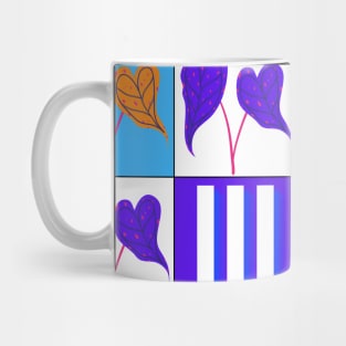 Alternating Leaves In Blues Mug